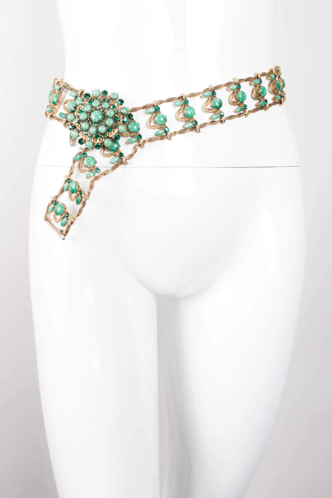 Crystal Gemstone Metal Belt