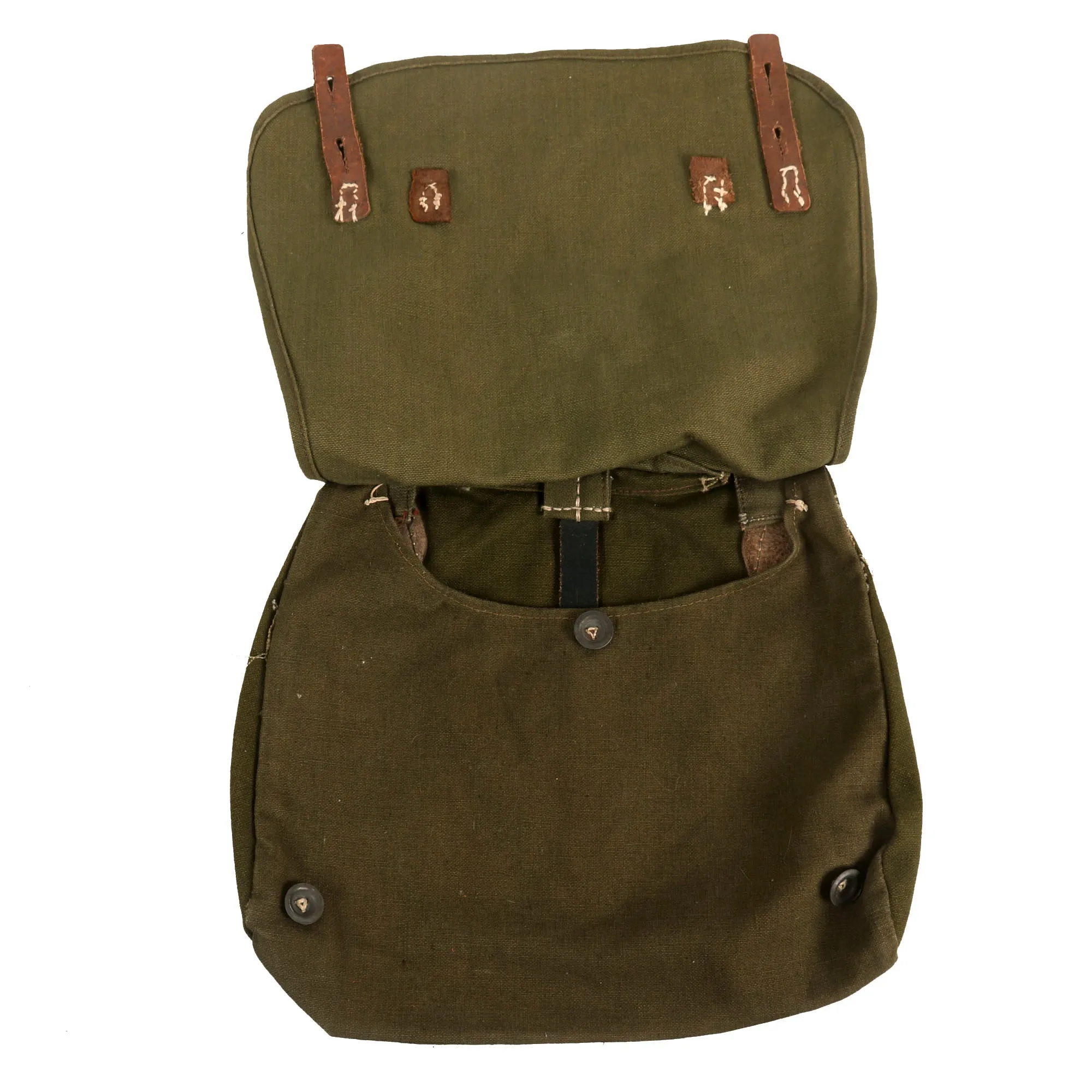 Original German WWII Heer Army M31 Breadbag in Olive Green Canvas with RBNr. Marking