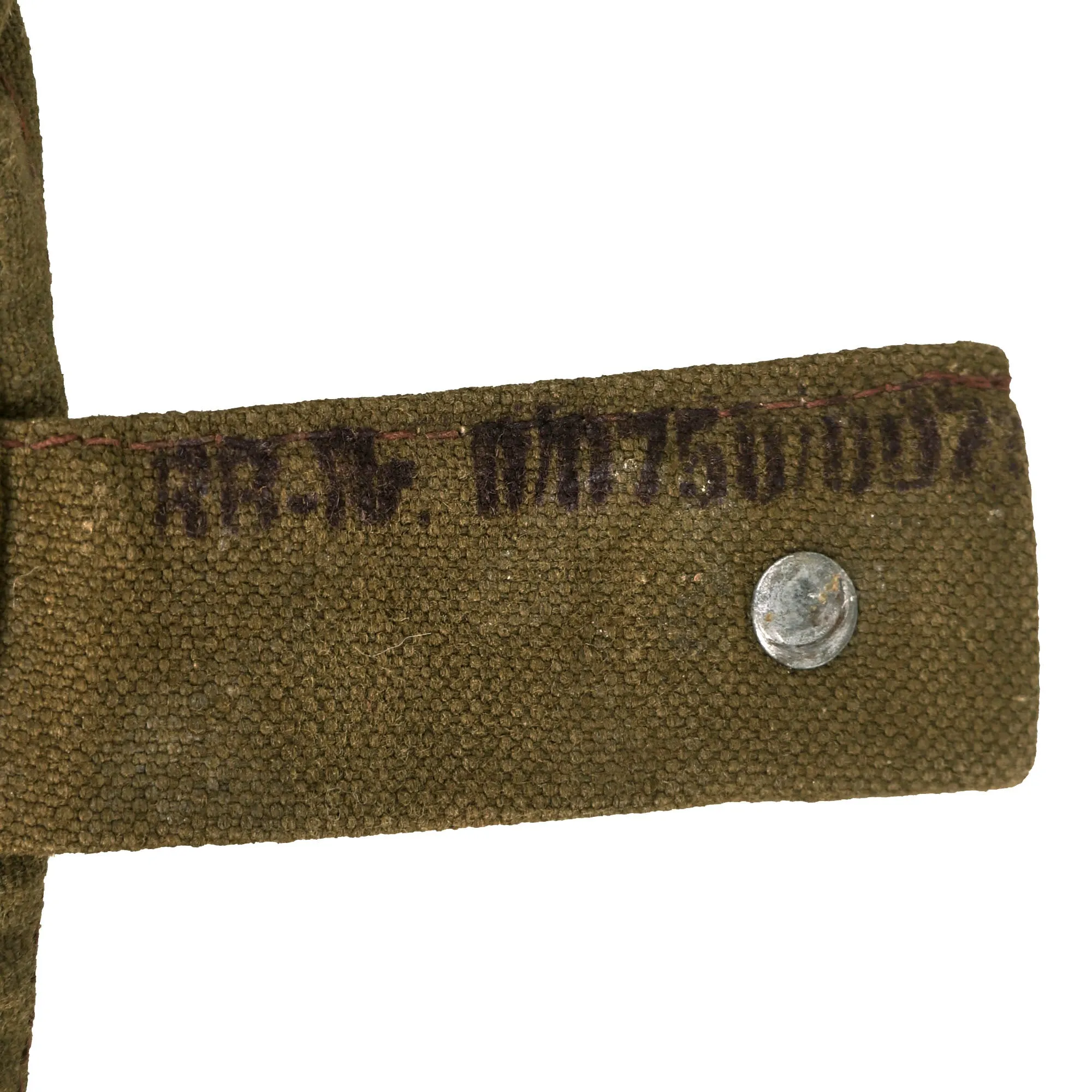 Original German WWII Heer Army M31 Breadbag in Olive Green Canvas with RBNr. Marking