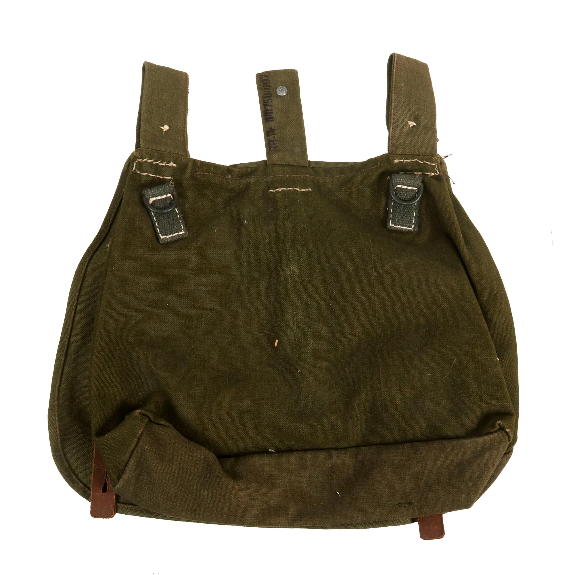 Original German WWII Heer Army M31 Breadbag in Olive Green Canvas with RBNr. Marking